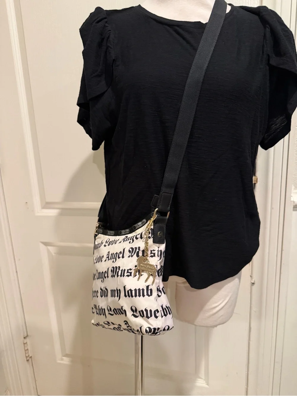 LeSportsac Black-and-Red Gwen Stefani Labeled Bag